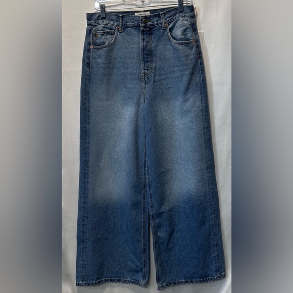 Etica Jeans Eco Friendly High Rise Ultra Baggy Extra Wide Leg Button Fly NWT 28 - Picture 4 of 7
